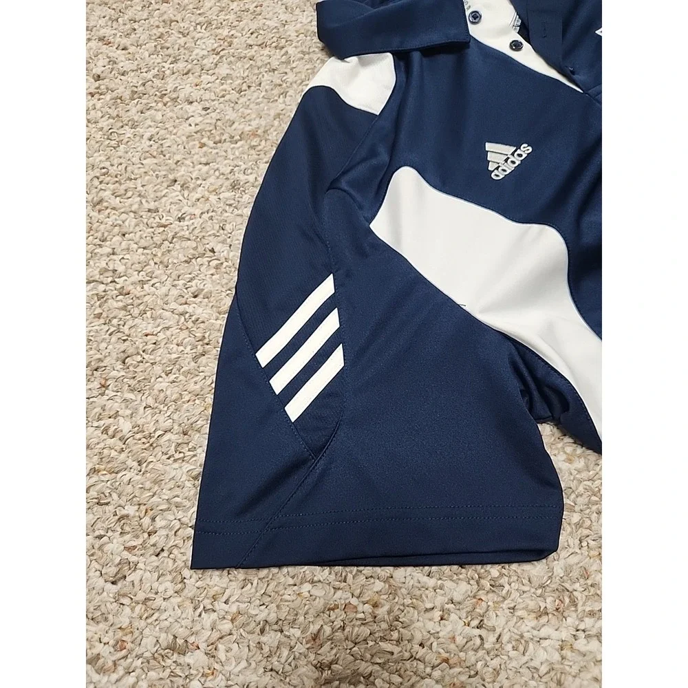 Adidas‎ Climalite Mens Large Navy Blue White Polo Shirt American Flag M Logo